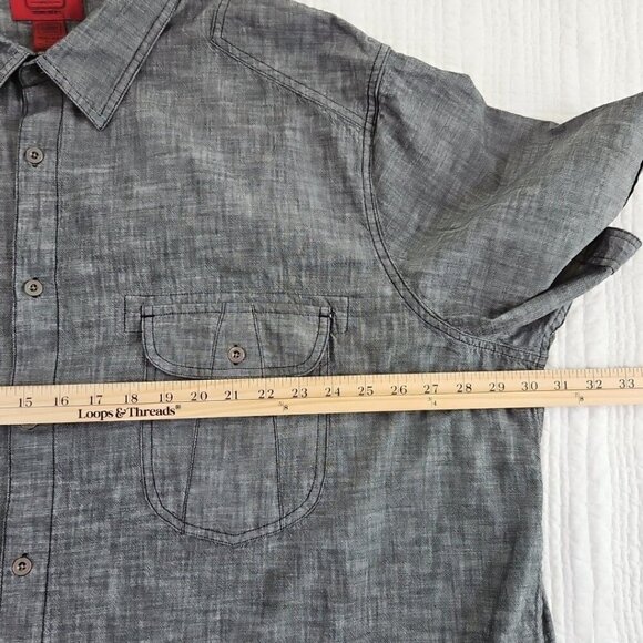 The Foundry Short Sleeve Shirt Men's 3XL Black Button Pockets Workwear EUC LN - Picture 7 of 11